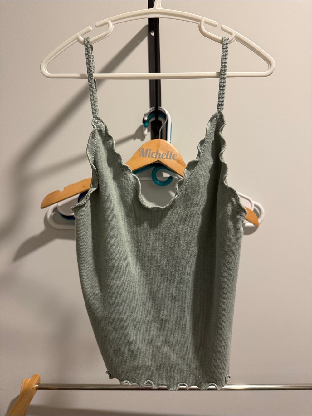 Brandy Melville Sage Green Scallop-Edge Camisole